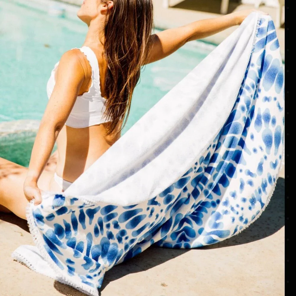 Enchante Home - Indigo Round Beach Towel